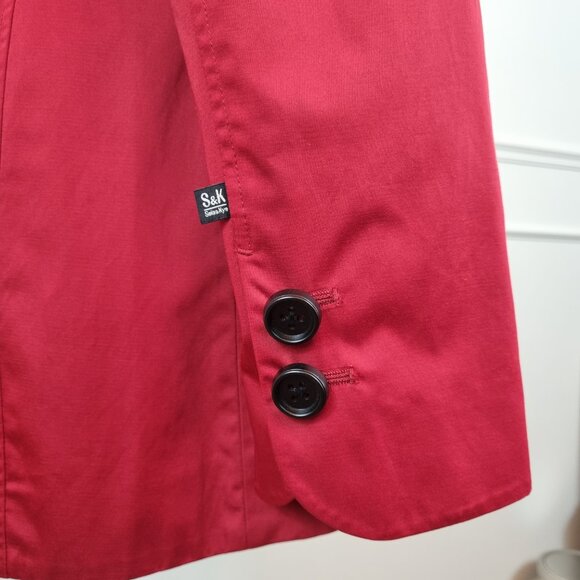 Soia & Kyo Red Short Hooded Trench Coat - Double Breasted - Size M - Picture 9 of 16